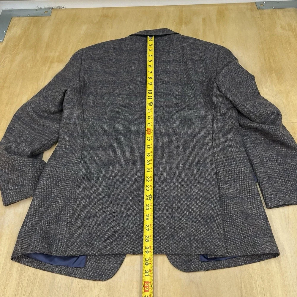 Jos A Bank Soft Knit Blazer Mens 40R Tailored Fit Wool Blend Stretch Brown/Navy